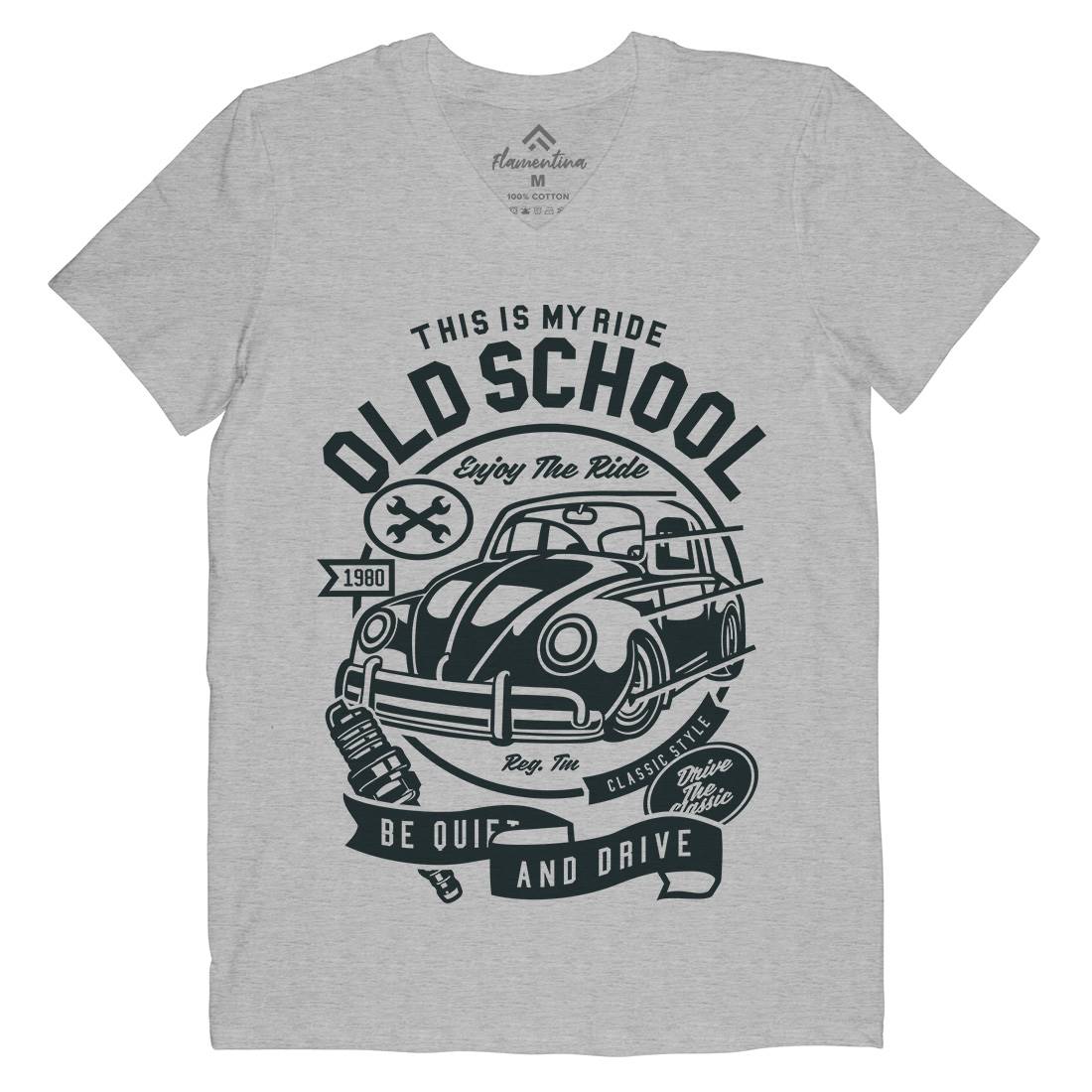 Old School Ride Mens V-Neck T-Shirt Cars A255