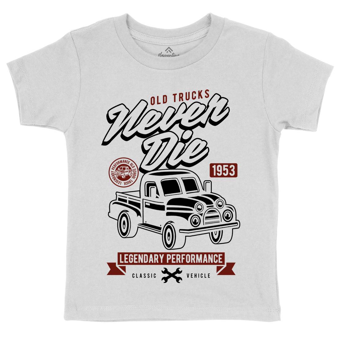Old Trucks Kids Crew Neck T-Shirt Vehicles A256