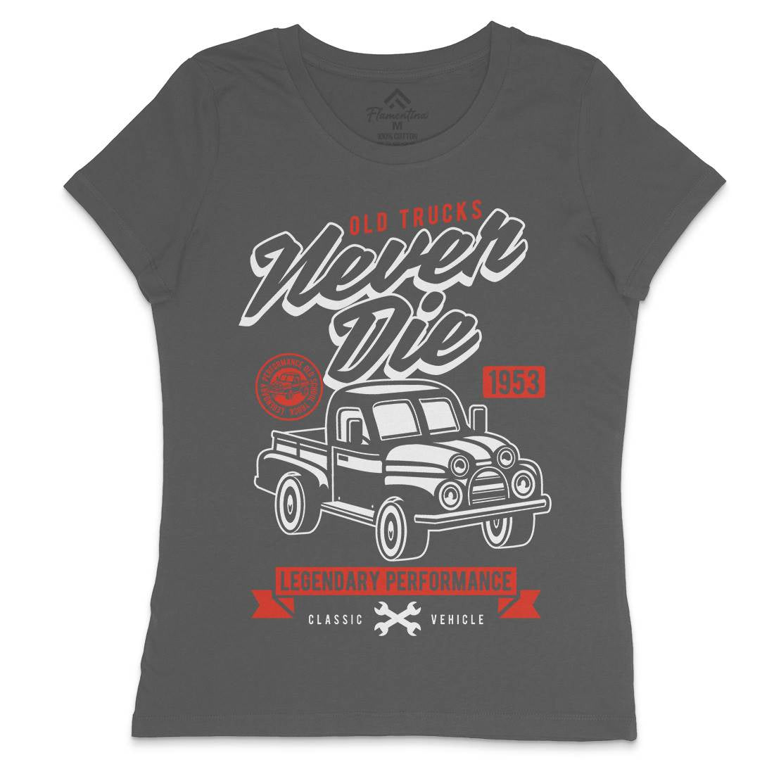 Old Trucks Womens Crew Neck T-Shirt Vehicles A256