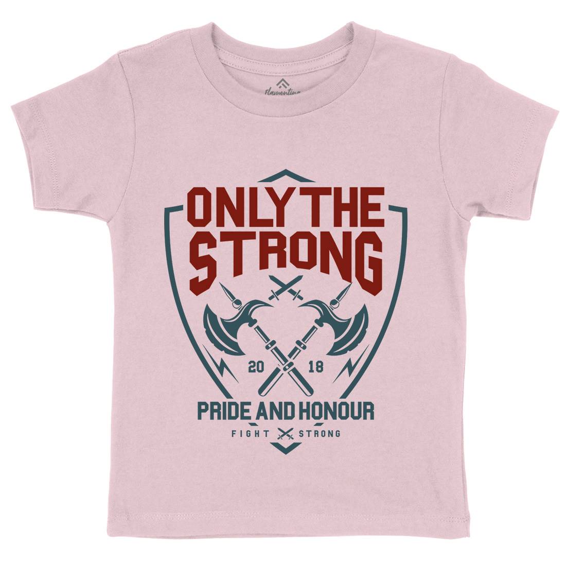 Only The Strong Kids Organic Crew Neck T-Shirt Quotes A257