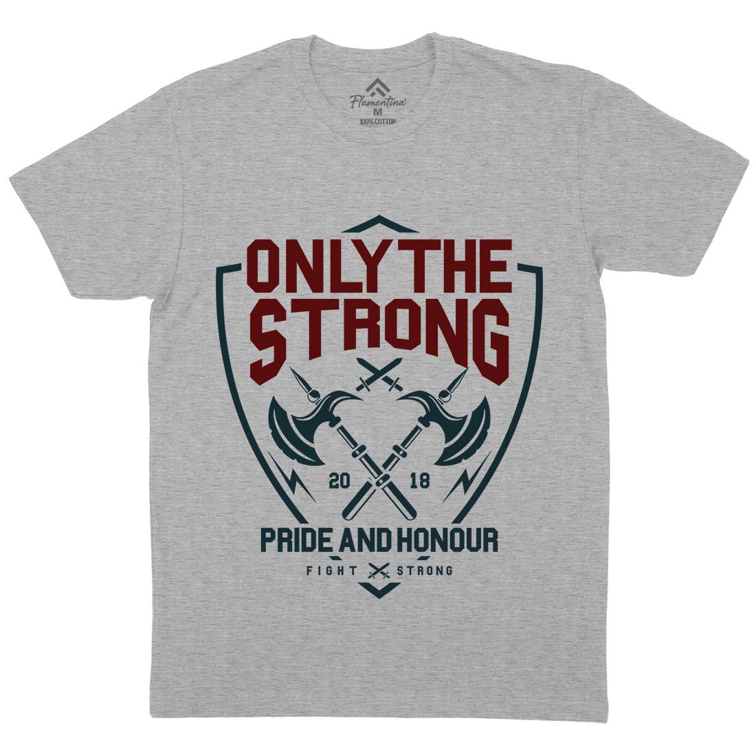 Only The Strong Mens Organic Crew Neck T-Shirt Quotes A257