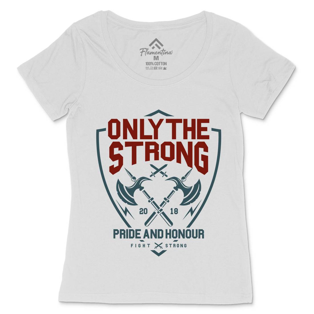 Only The Strong Womens Scoop Neck T-Shirt Quotes A257