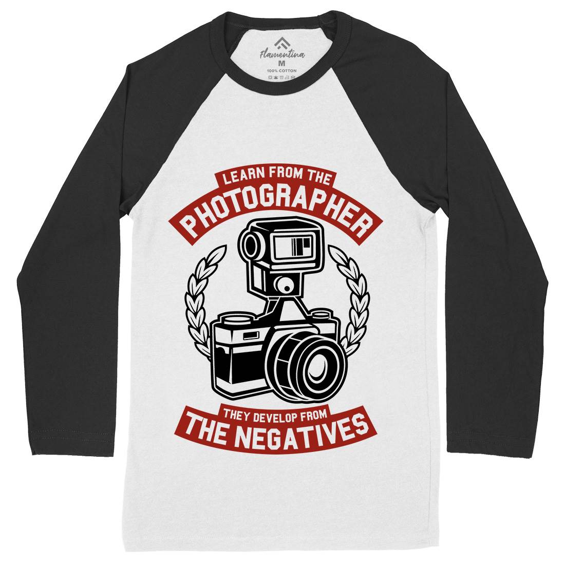 Photographer Mens Long Sleeve Baseball T-Shirt Media A259
