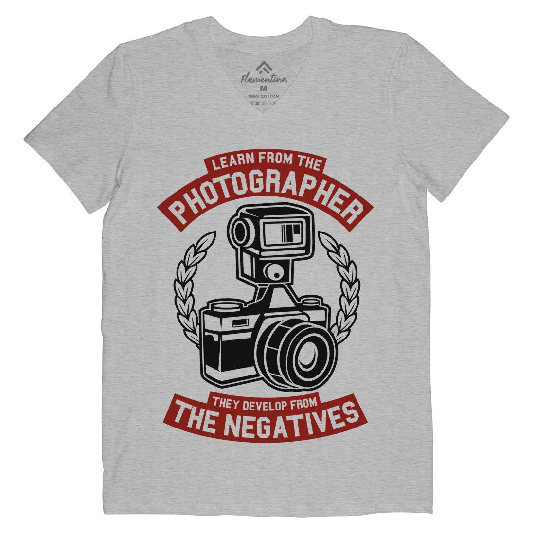 Photographer Mens Organic V-Neck T-Shirt Media A259
