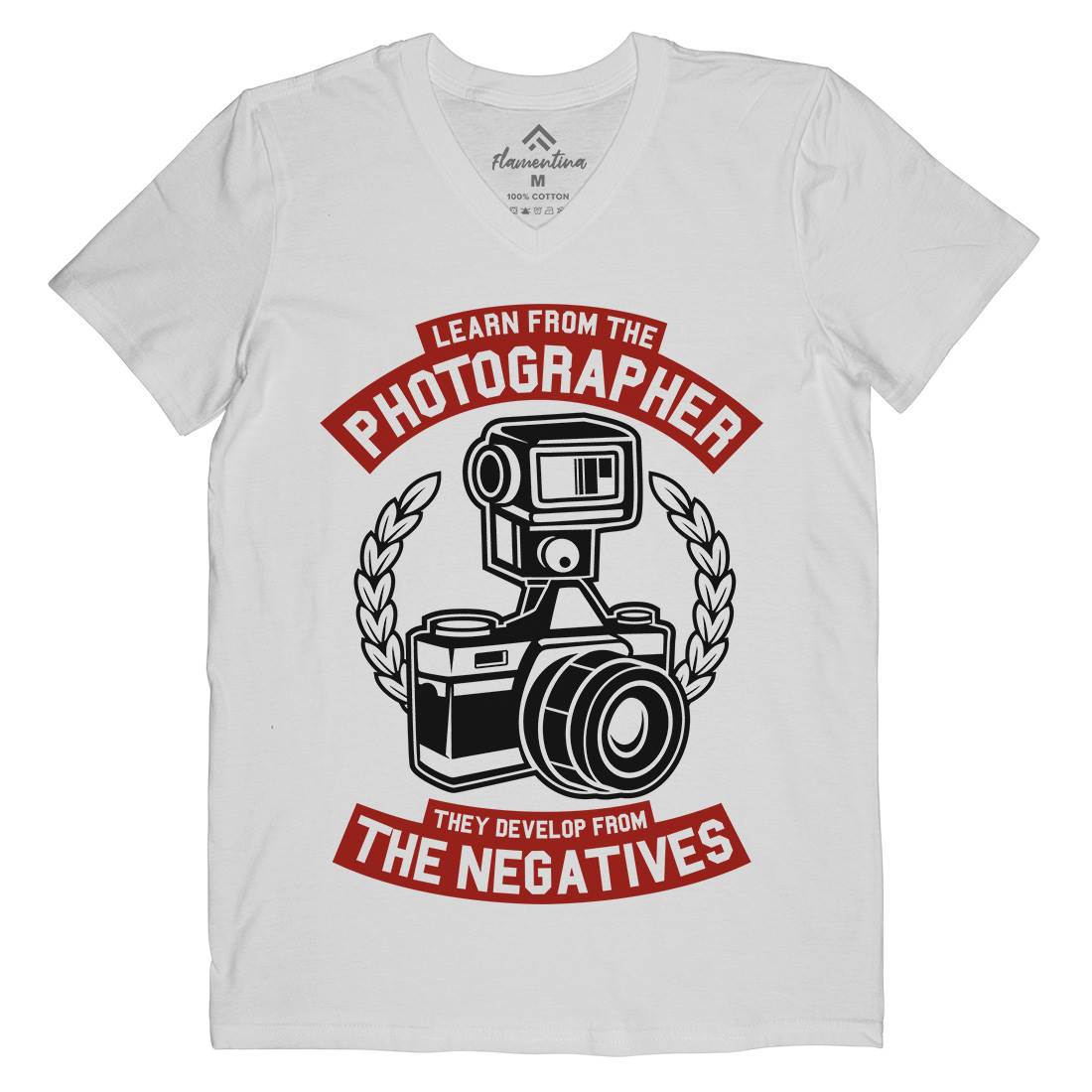 Photographer Mens Organic V-Neck T-Shirt Media A259