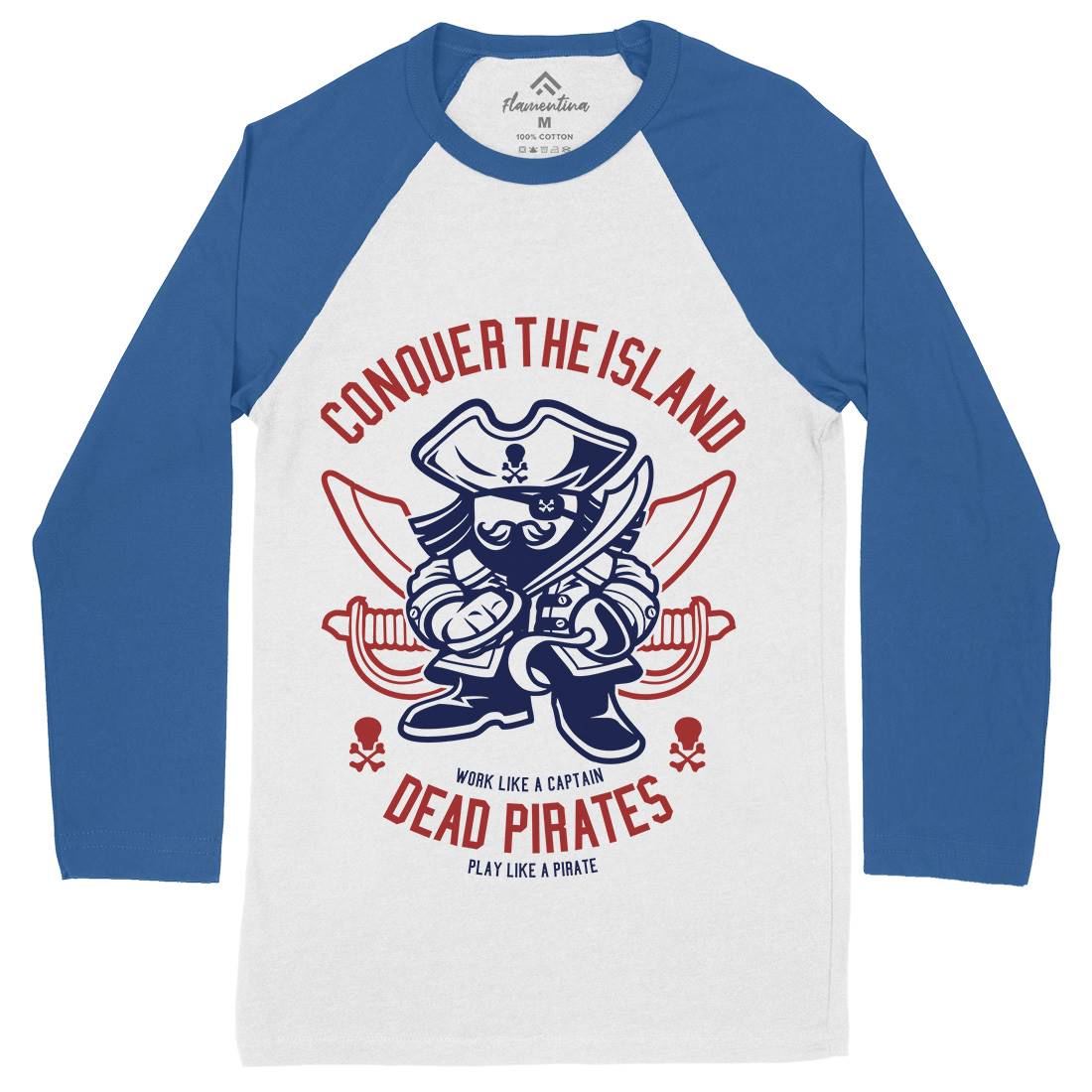 Pirates Mens Long Sleeve Baseball T-Shirt Navy A260