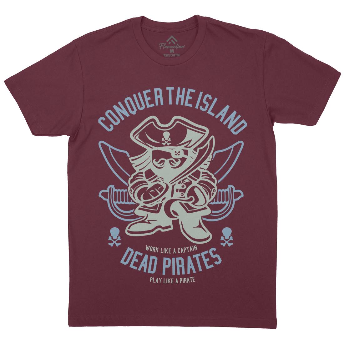 Pirates Mens Crew Neck T-Shirt Navy A260