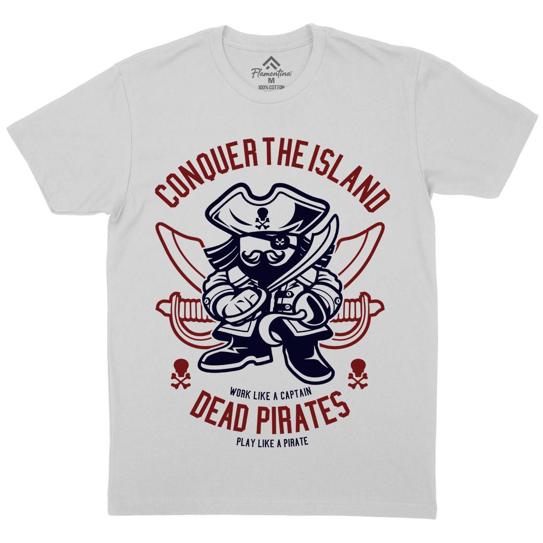 Pirates Mens Crew Neck T-Shirt Navy A260