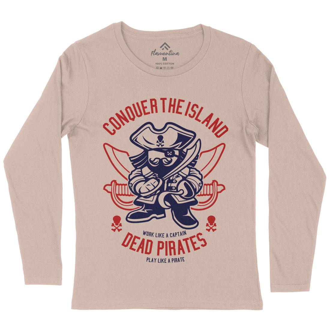 Pirates Womens Long Sleeve T-Shirt Navy A260