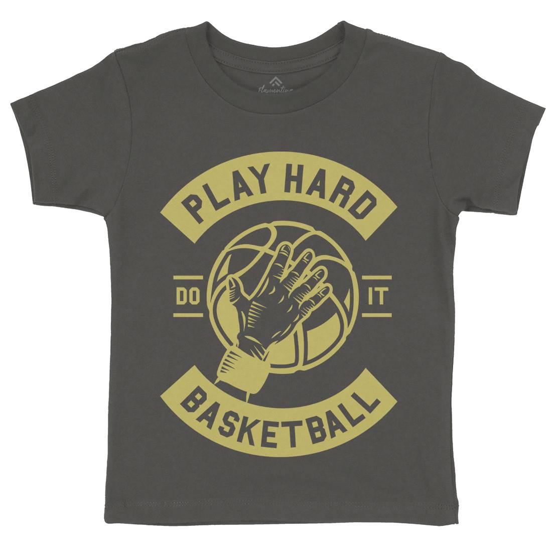 Play Hard Basketball Kids Organic Crew Neck T-Shirt Sport A261