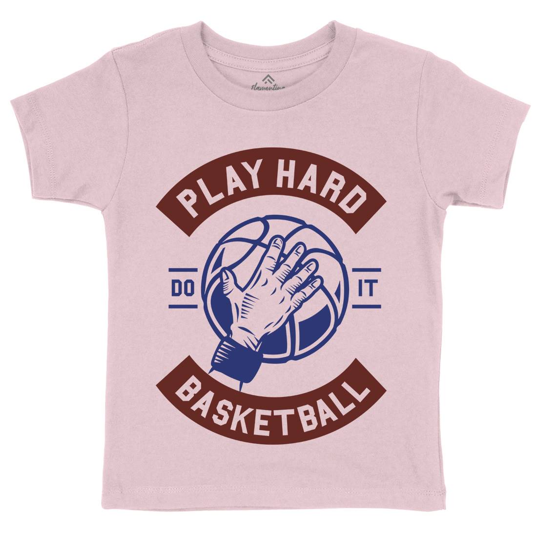 Play Hard Basketball Kids Organic Crew Neck T-Shirt Sport A261