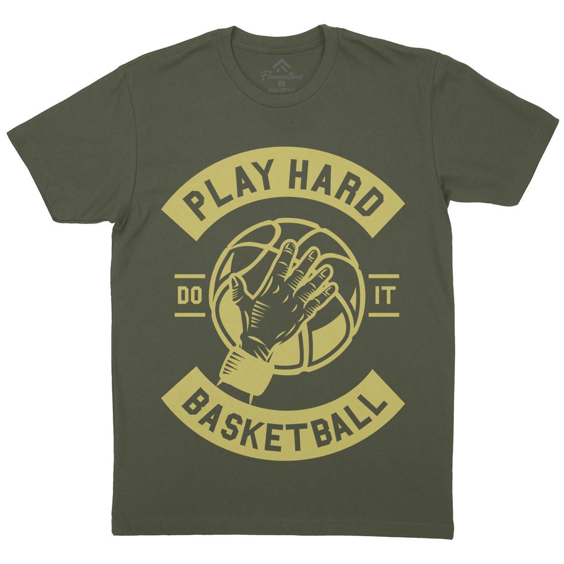 Play Hard Basketball Mens Organic Crew Neck T-Shirt Sport A261