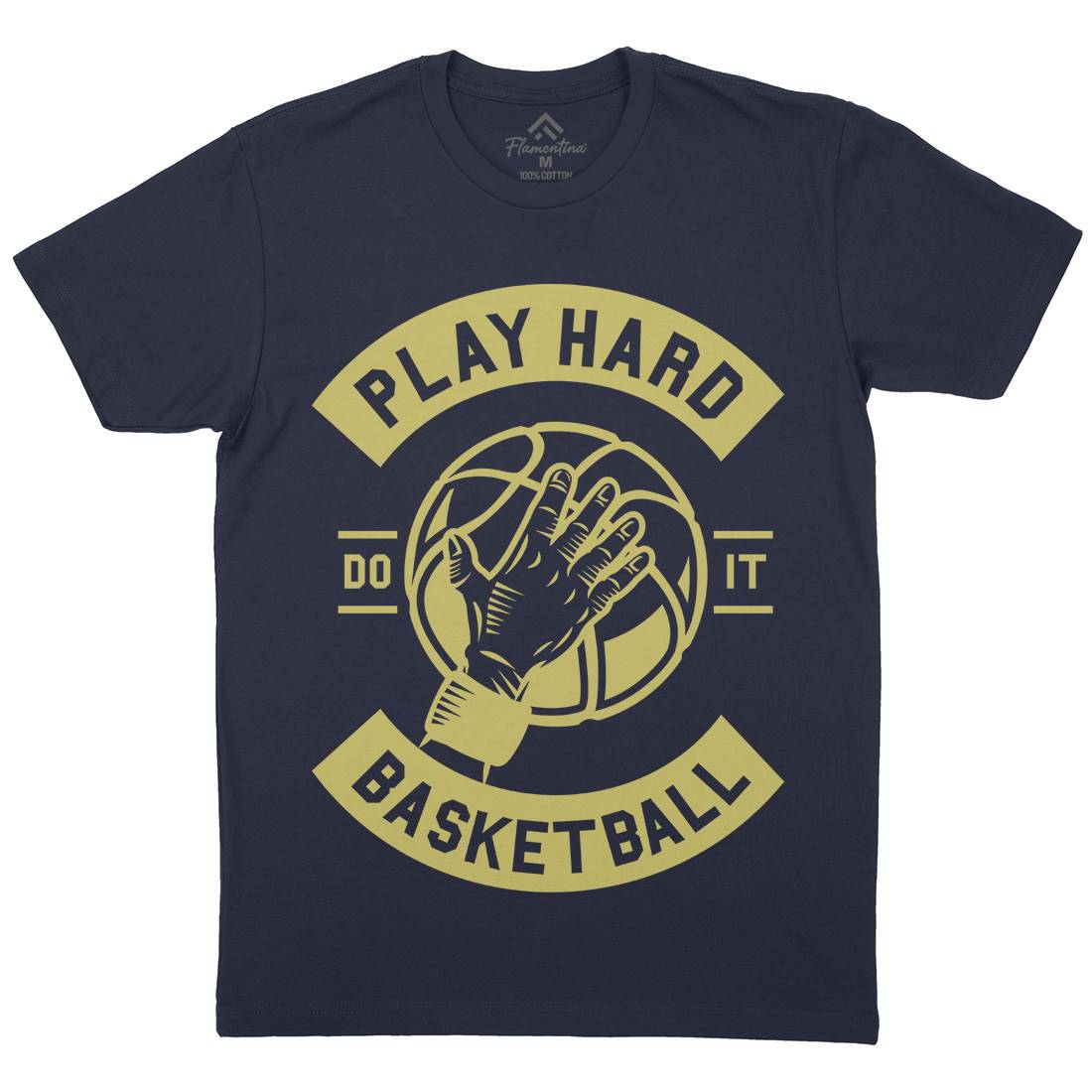 Play Hard Basketball Mens Organic Crew Neck T-Shirt Sport A261