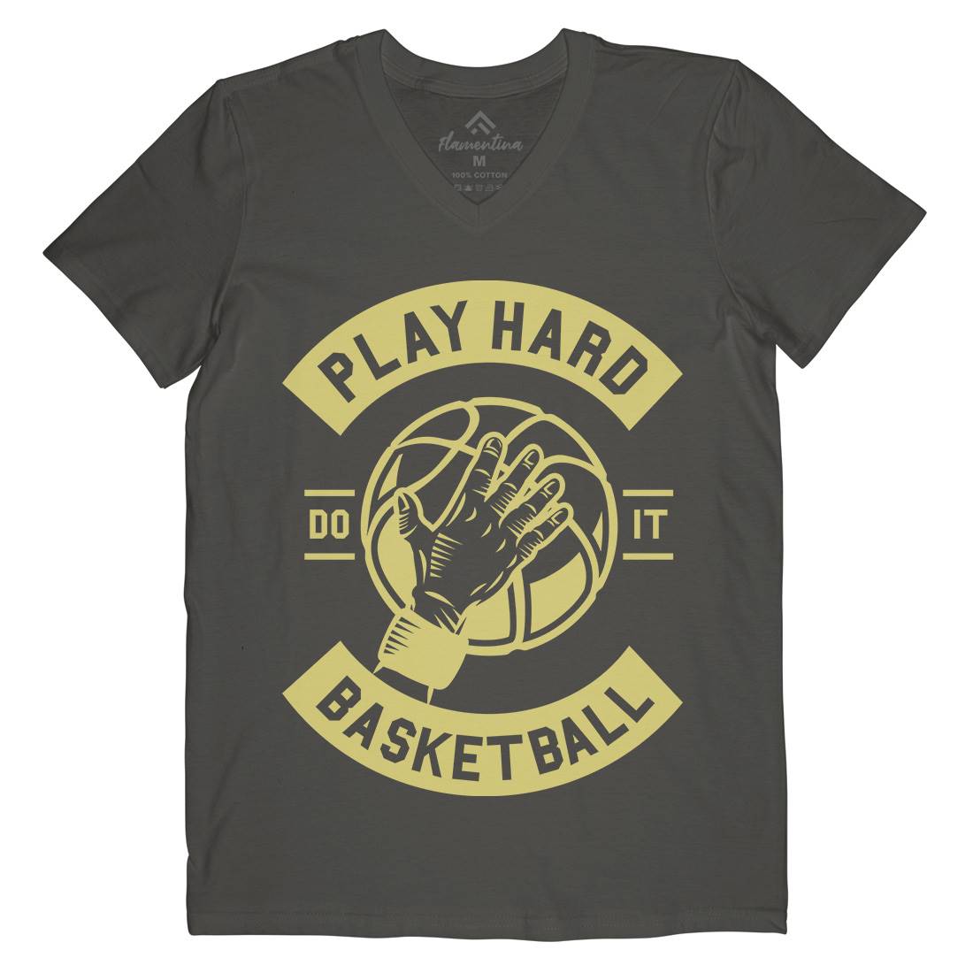 Play Hard Basketball Mens V-Neck T-Shirt Sport A261