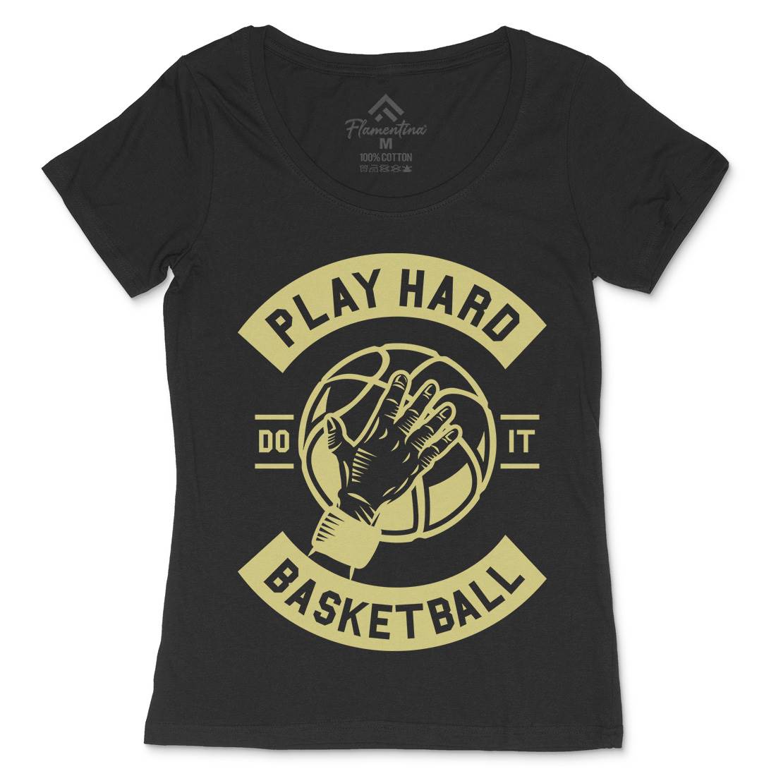 Play Hard Basketball Womens Scoop Neck T-Shirt Sport A261