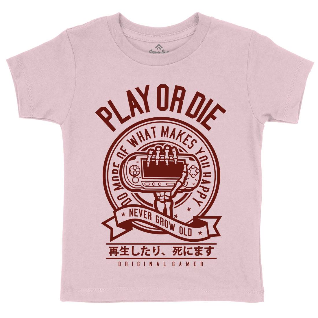 Play Or Die Kids Organic Crew Neck T-Shirt Geek A262