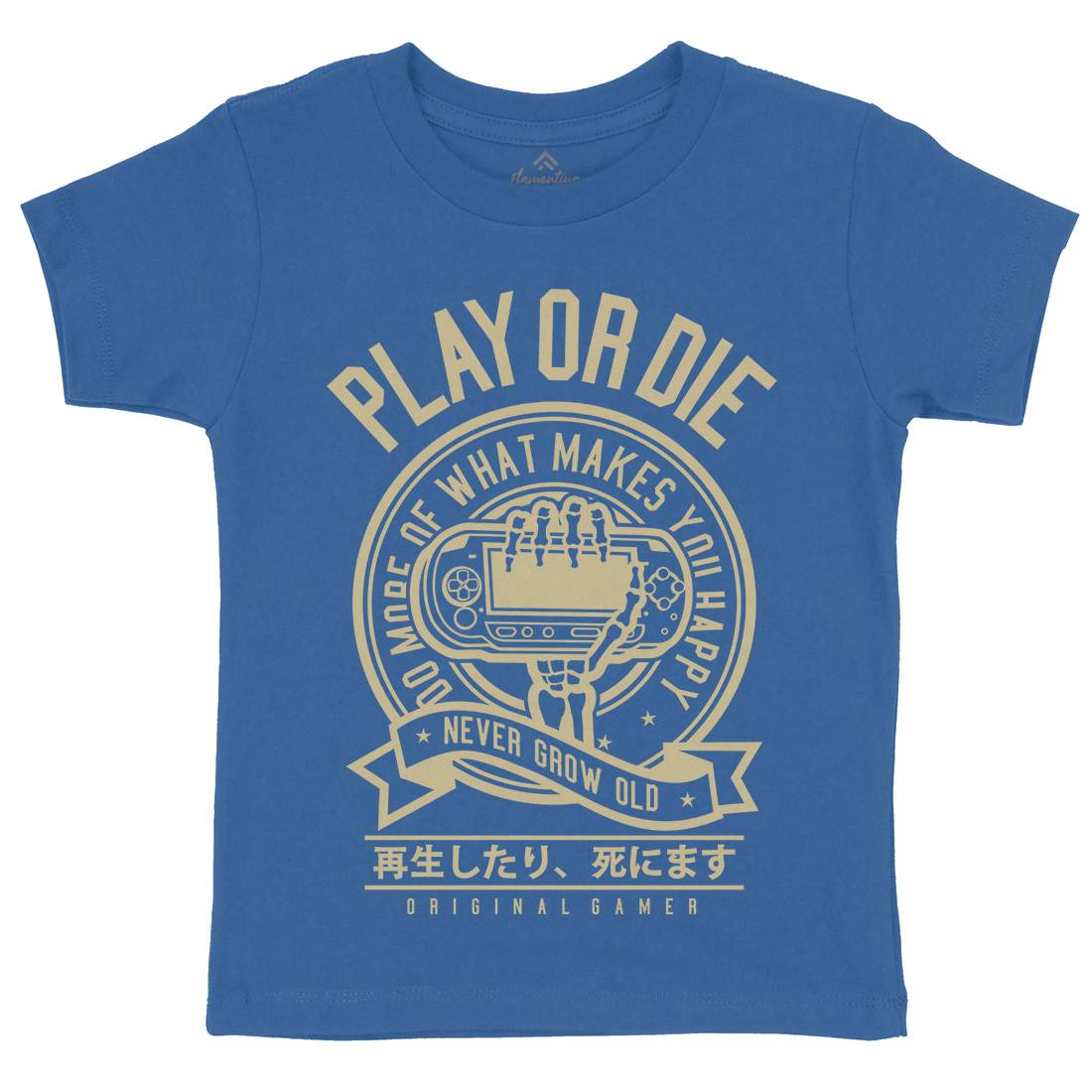 Play Or Die Kids Crew Neck T-Shirt Geek A262