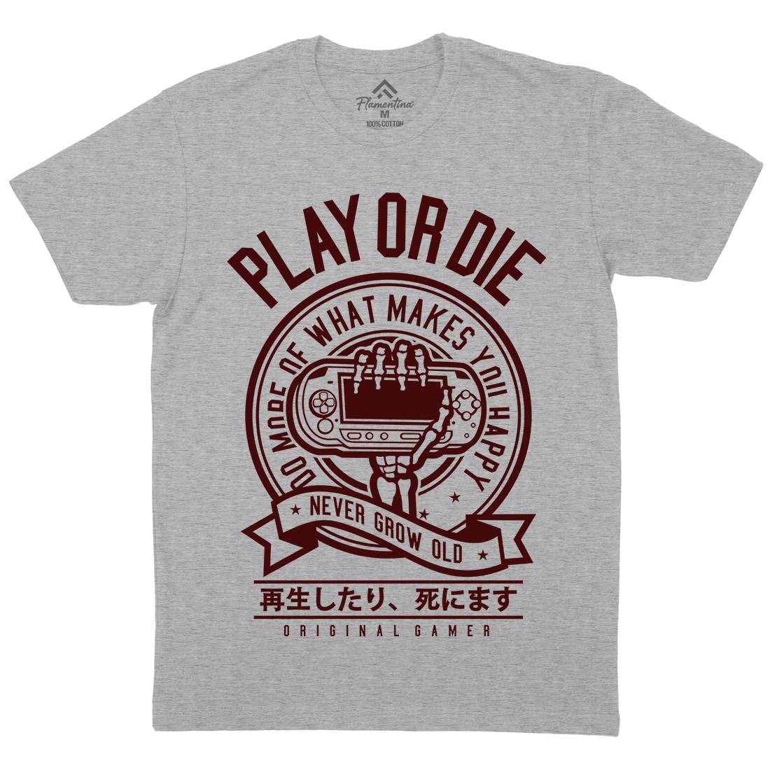 Play Or Die Mens Organic Crew Neck T-Shirt Geek A262