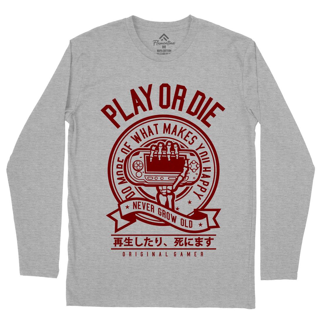 Play Or Die Mens Long Sleeve T-Shirt Geek A262