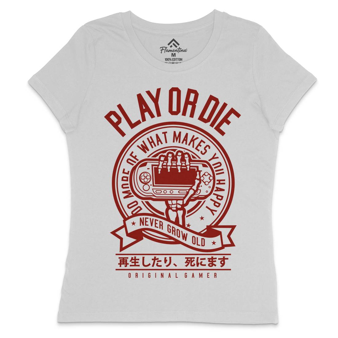 Play Or Die Womens Crew Neck T-Shirt Geek A262