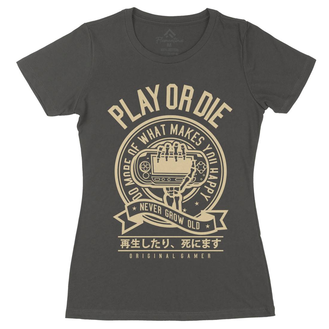 Play Or Die Womens Organic Crew Neck T-Shirt Geek A262