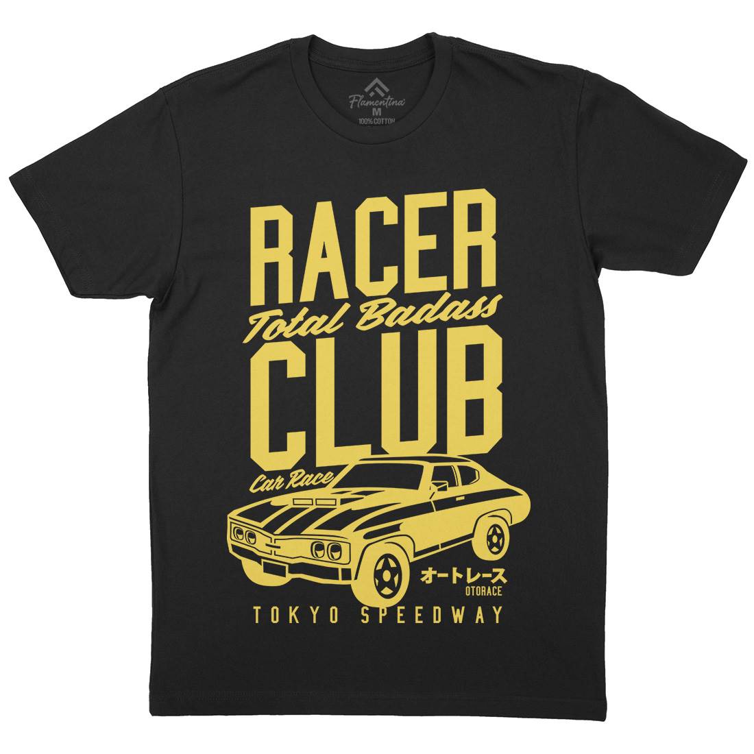Racer Club Mens Organic Crew Neck T-Shirt Cars A263