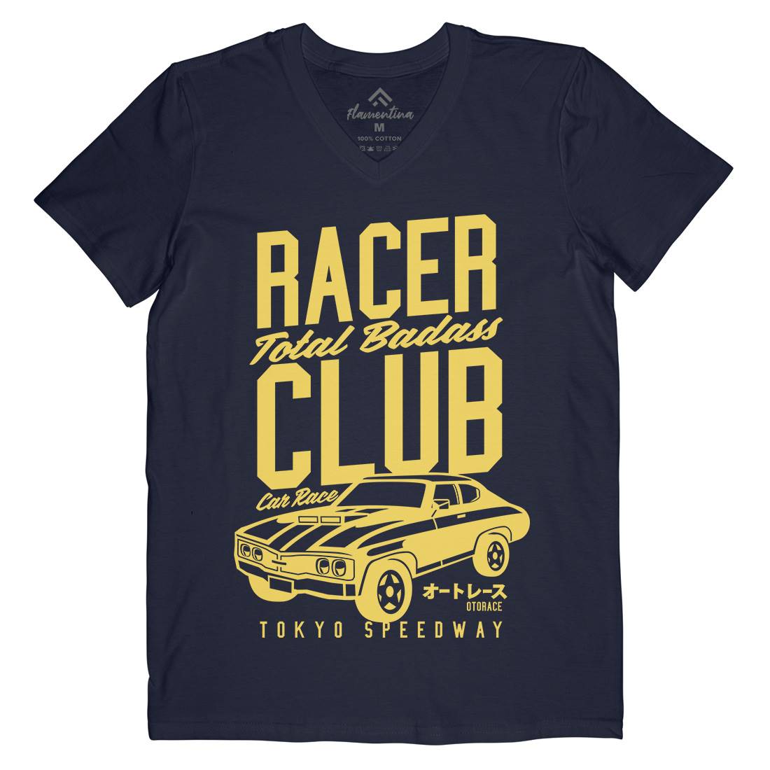 Racer Club Mens Organic V-Neck T-Shirt Cars A263