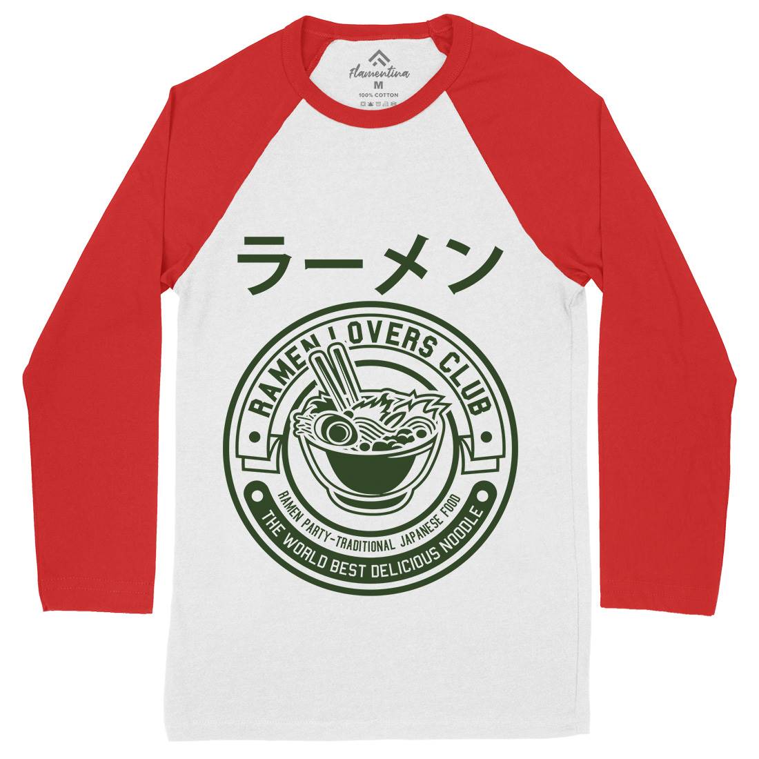 Ramen Mens Long Sleeve Baseball T-Shirt Food A264