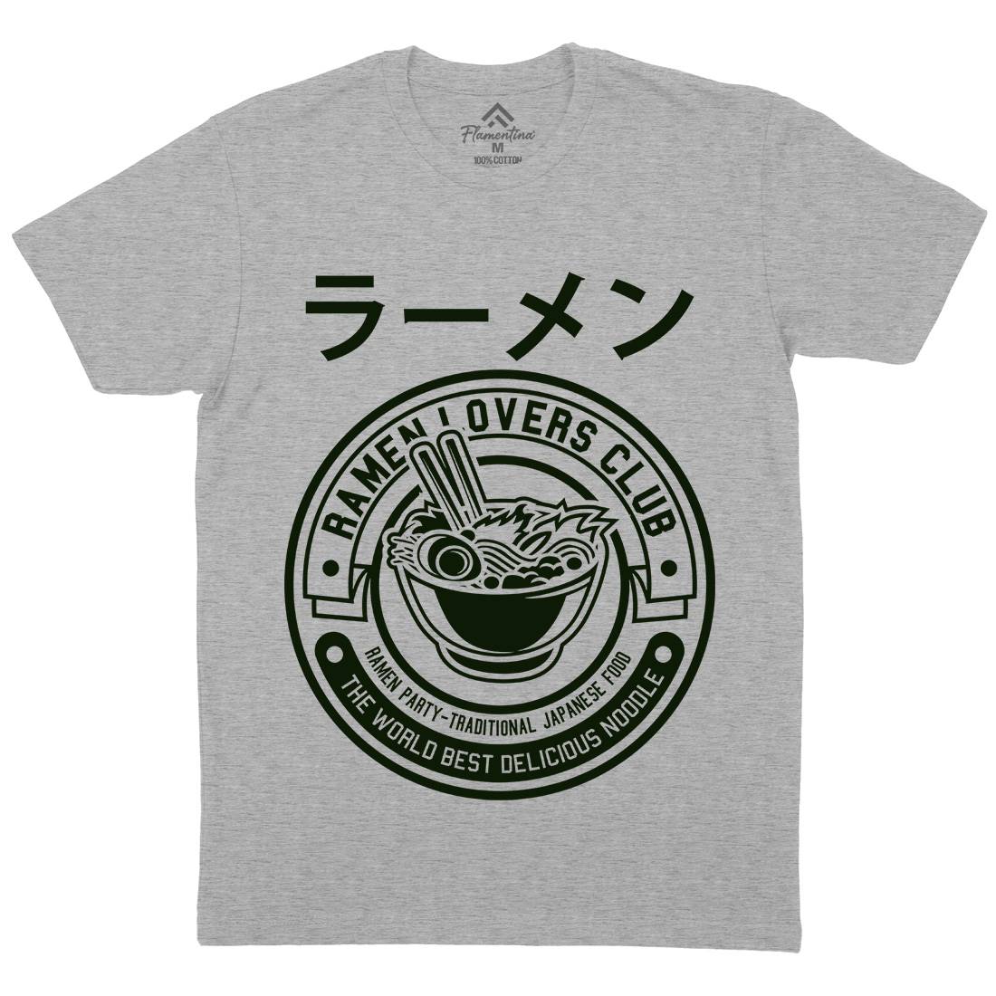 Ramen Mens Organic Crew Neck T-Shirt Food A264