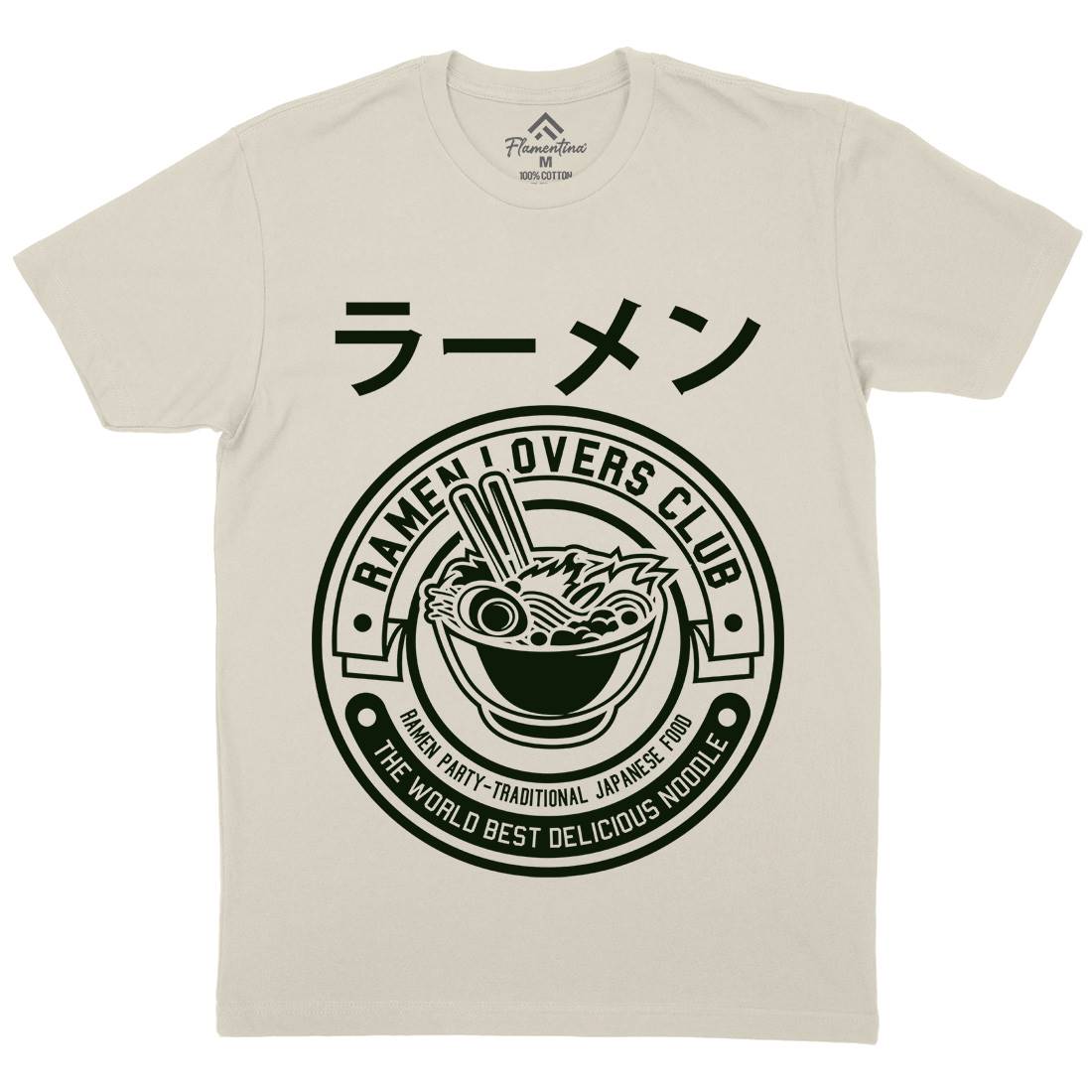 Ramen Mens Organic Crew Neck T-Shirt Food A264