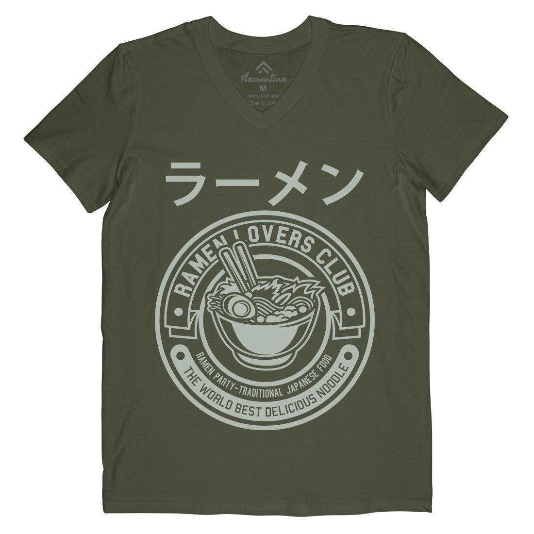 Ramen Mens Organic V-Neck T-Shirt Food A264
