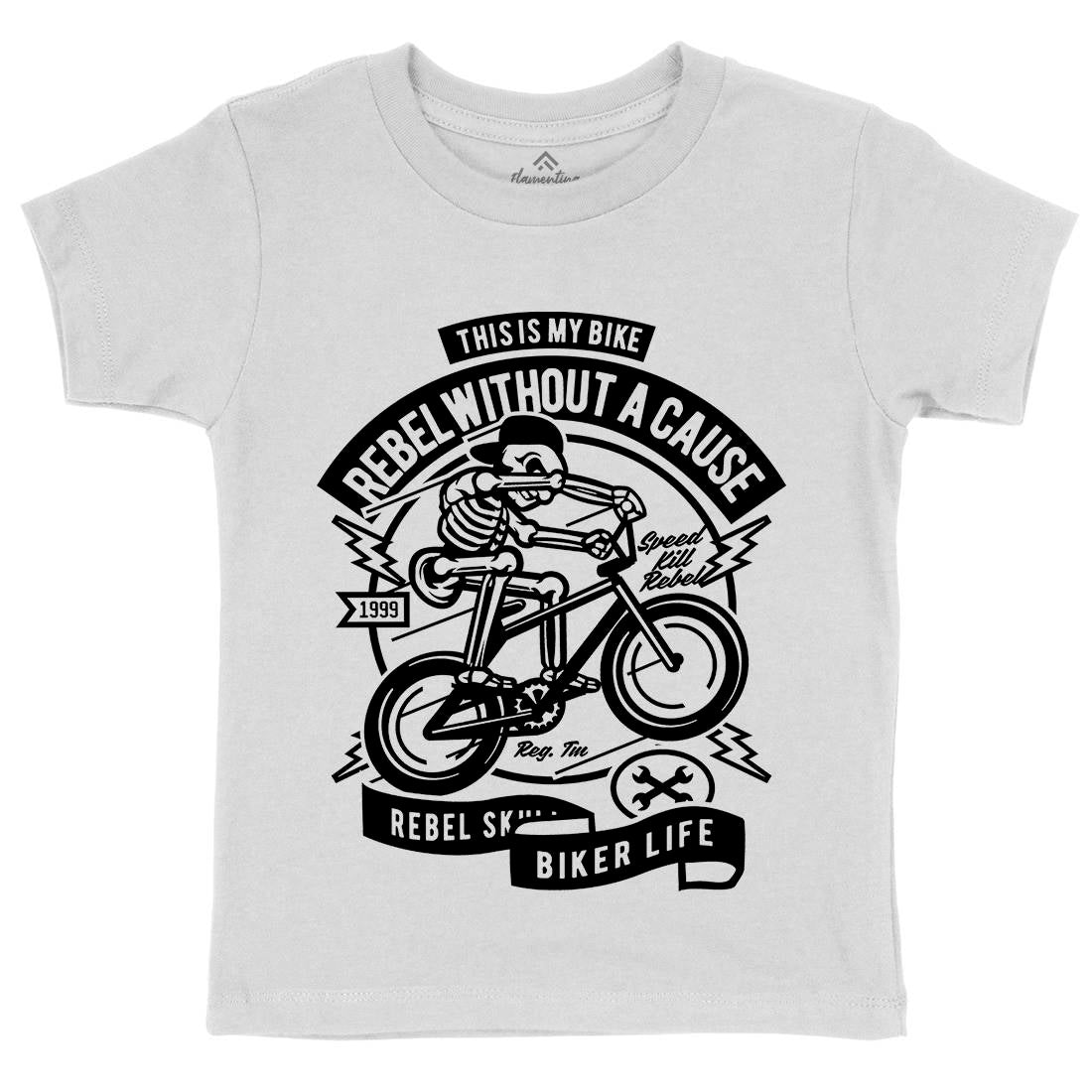 Rebel Without A Cause Kids Organic Crew Neck T-Shirt Motorcycles A265