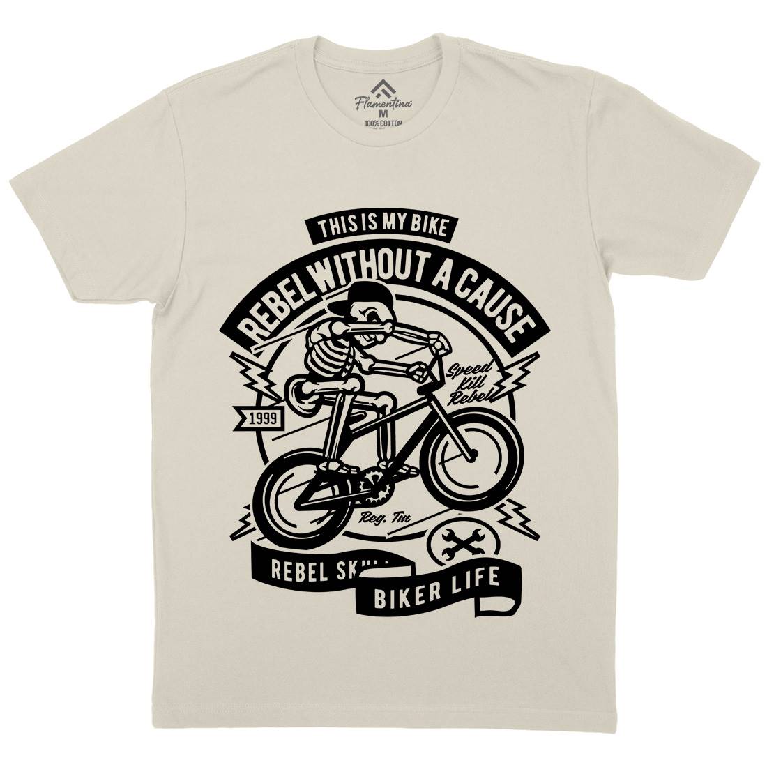 Rebel Without A Cause Mens Organic Crew Neck T-Shirt Motorcycles A265