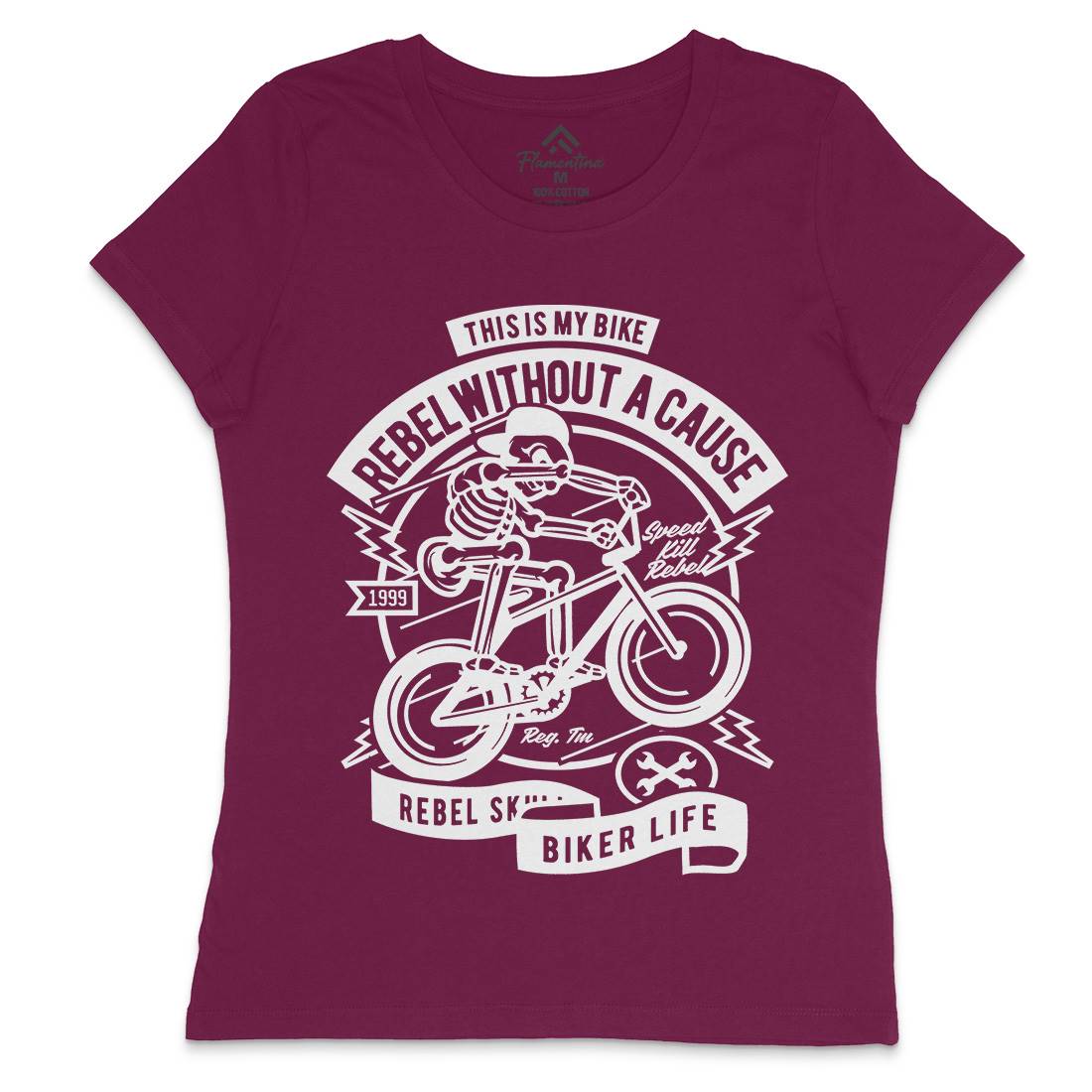 Rebel Without A Cause Womens Crew Neck T-Shirt Motorcycles A265