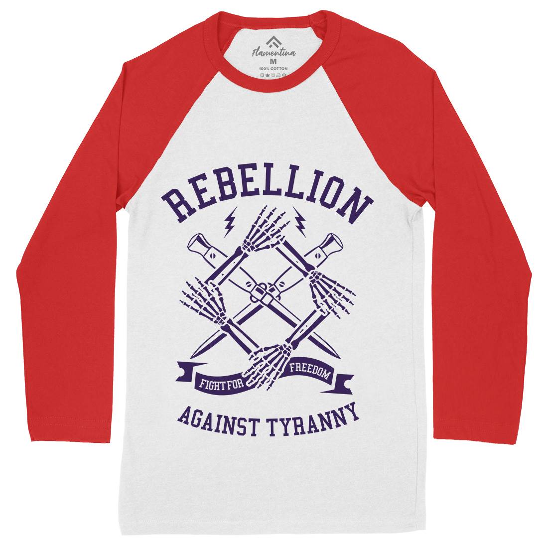 Rebellion Mens Long Sleeve Baseball T-Shirt Illuminati A266