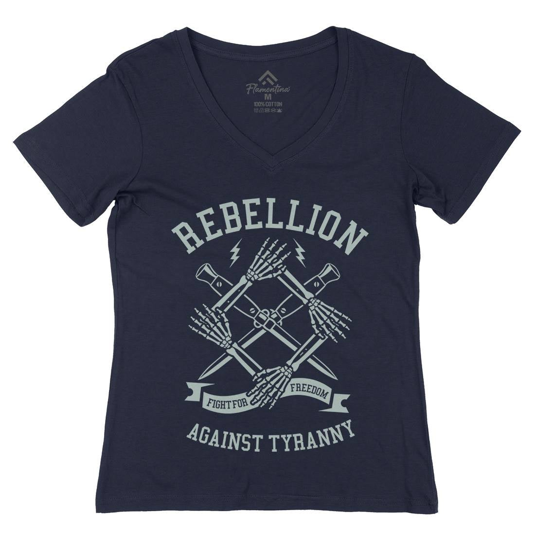 Rebellion Womens Organic V-Neck T-Shirt Illuminati A266