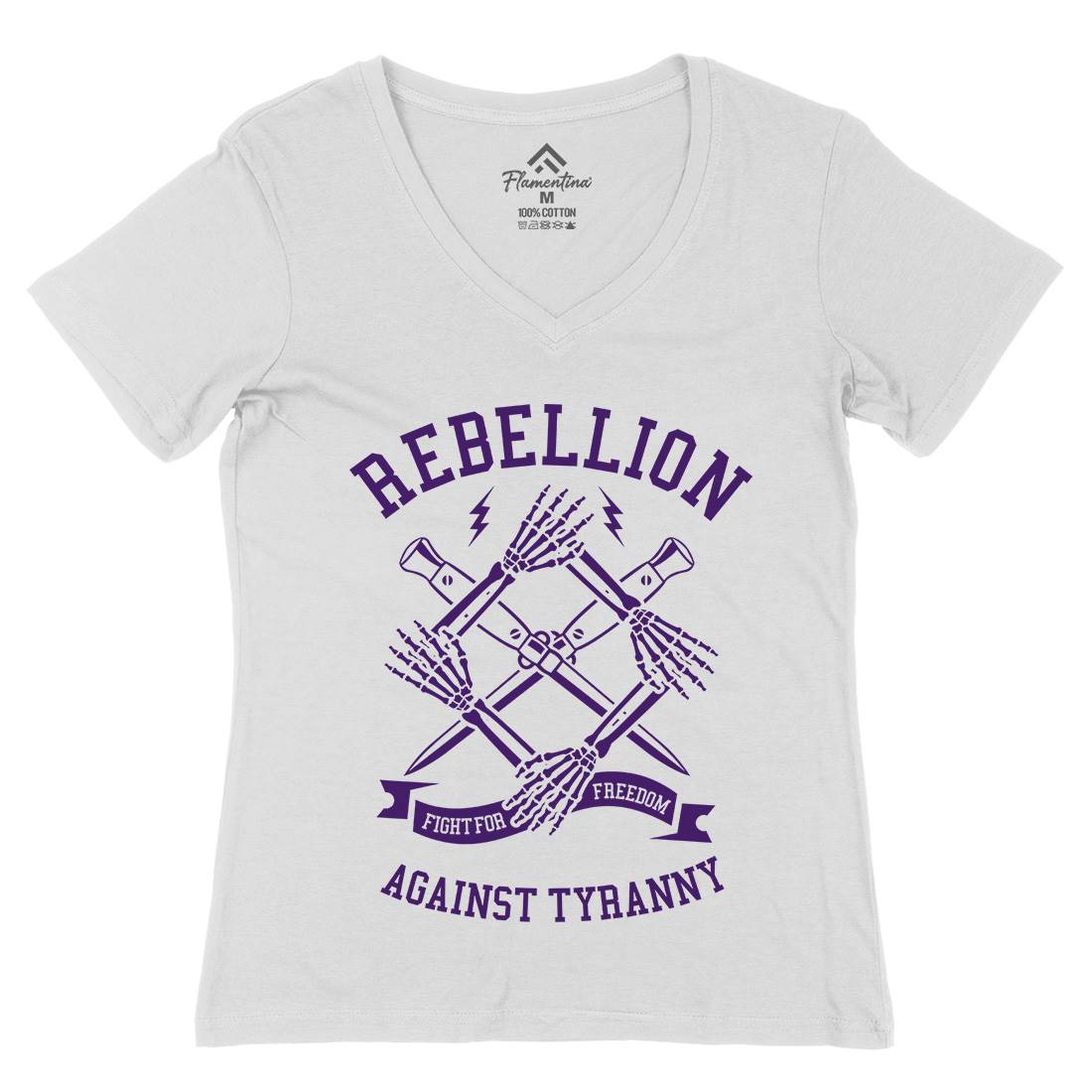 Rebellion Womens Organic V-Neck T-Shirt Illuminati A266