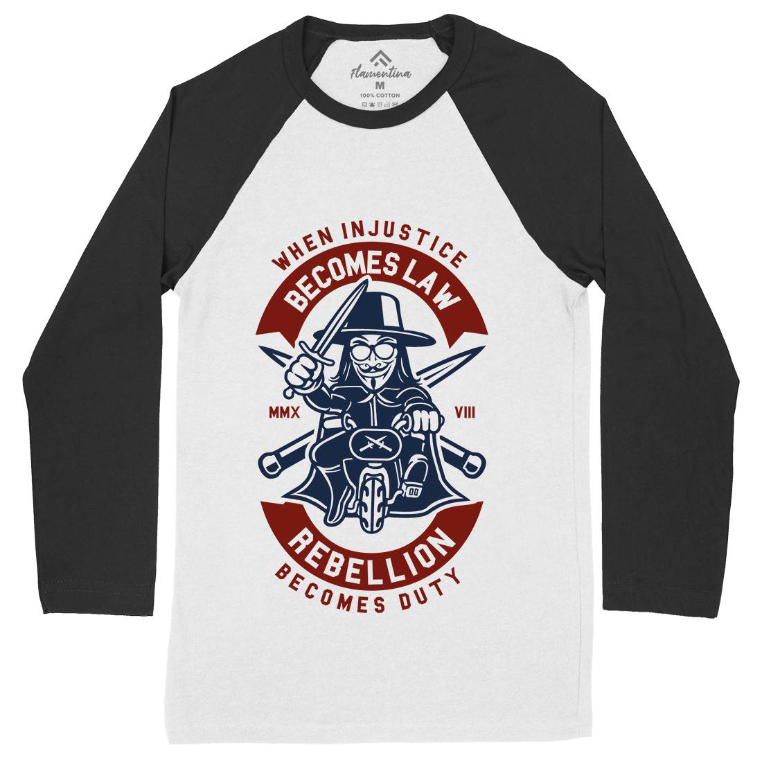 Rebellion Mens Long Sleeve Baseball T-Shirt Illuminati A267