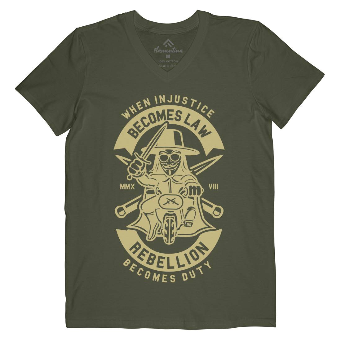 Rebellion Mens Organic V-Neck T-Shirt Illuminati A267