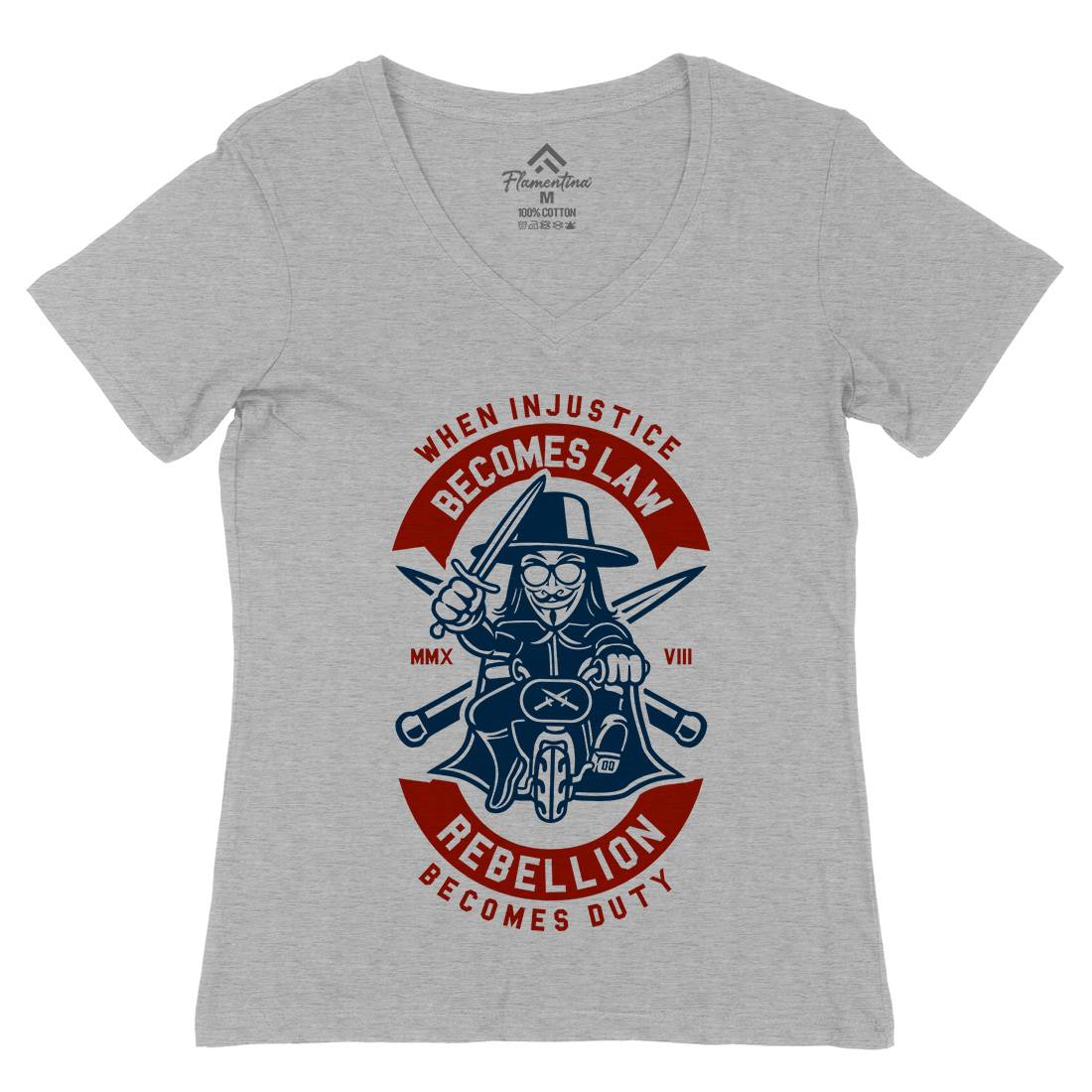 Rebellion Womens Organic V-Neck T-Shirt Illuminati A267