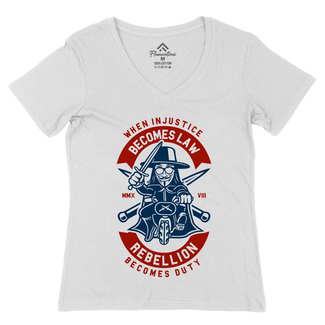 Rebellion Womens Organic V-Neck T-Shirt Illuminati A267