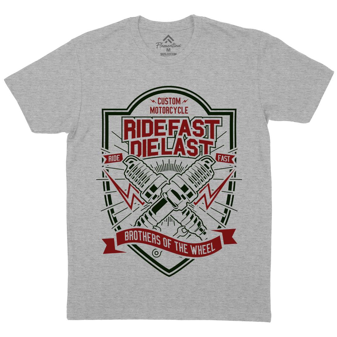 Ride Fast Mens Organic Crew Neck T-Shirt Motorcycles A268
