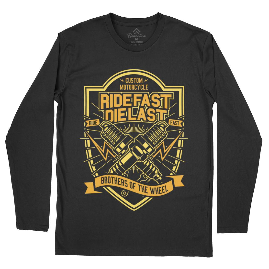 Ride Fast Mens Long Sleeve T-Shirt Motorcycles A268