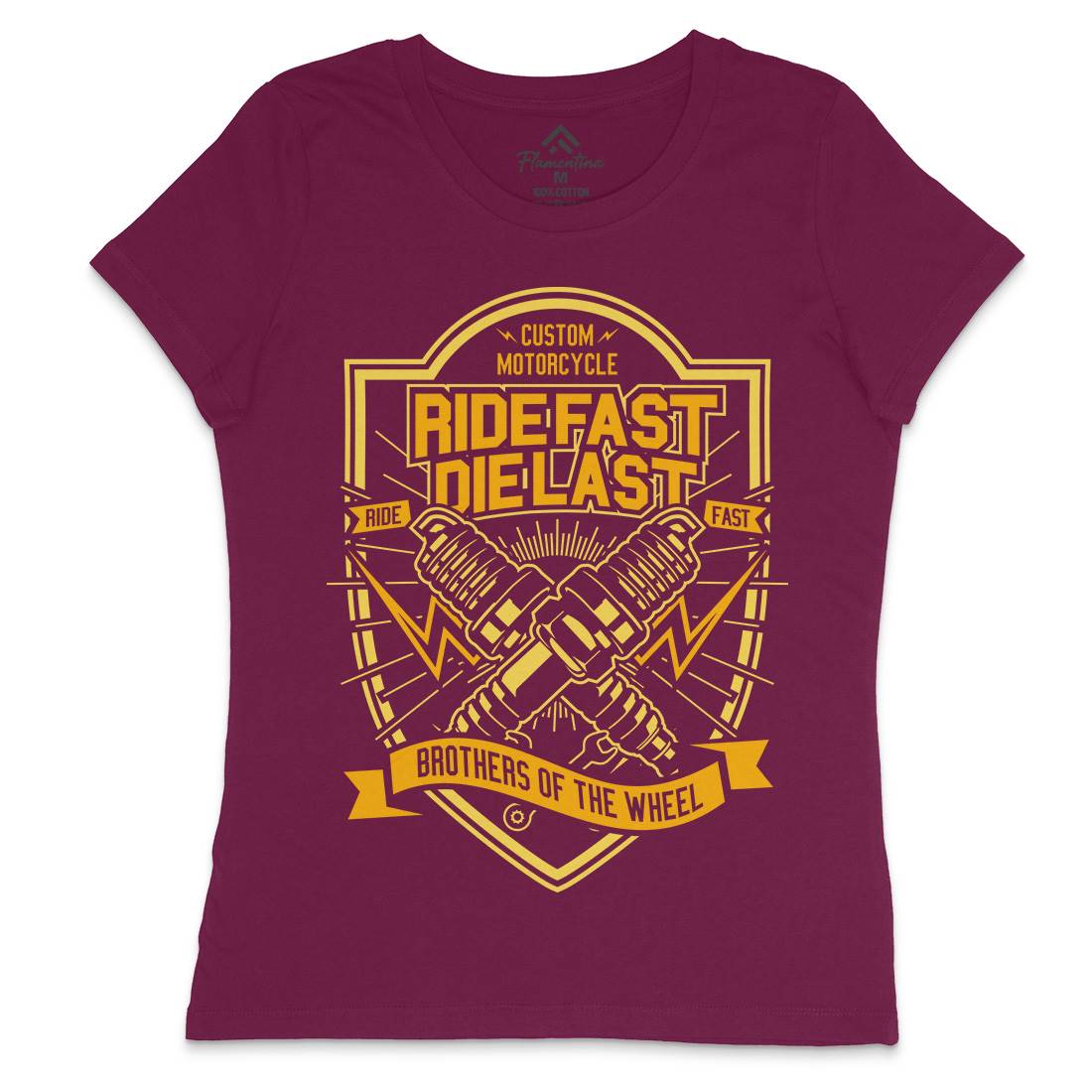 Ride Fast Womens Crew Neck T-Shirt Motorcycles A268
