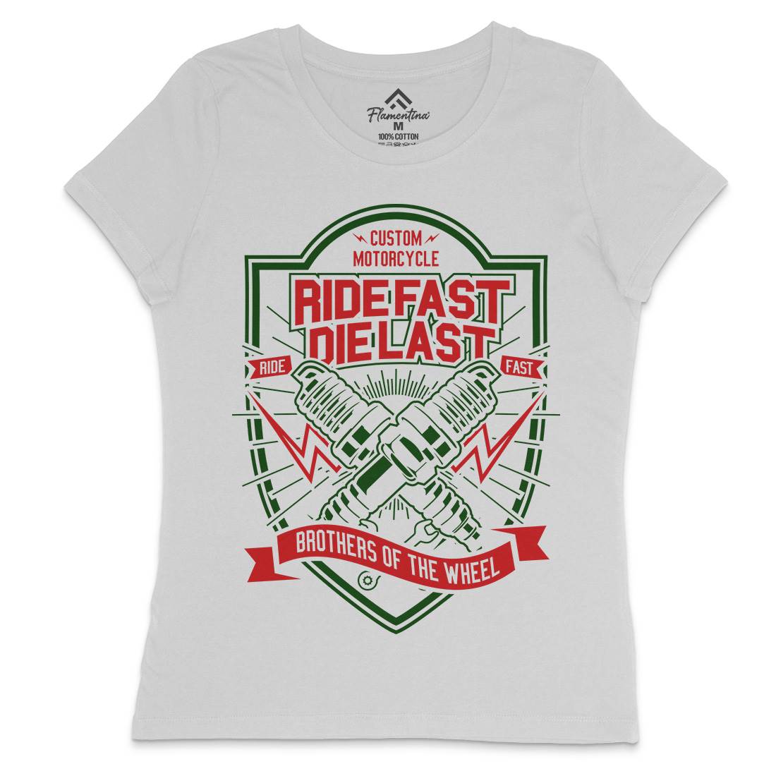 Ride Fast Womens Crew Neck T-Shirt Motorcycles A268