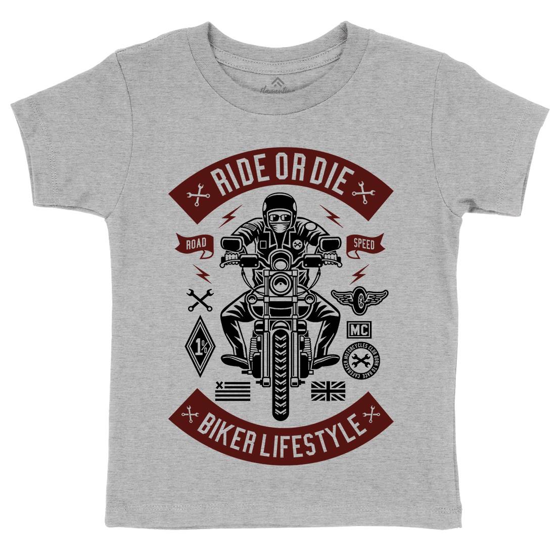 Ride Or Die Kids Crew Neck T-Shirt Motorcycles A269