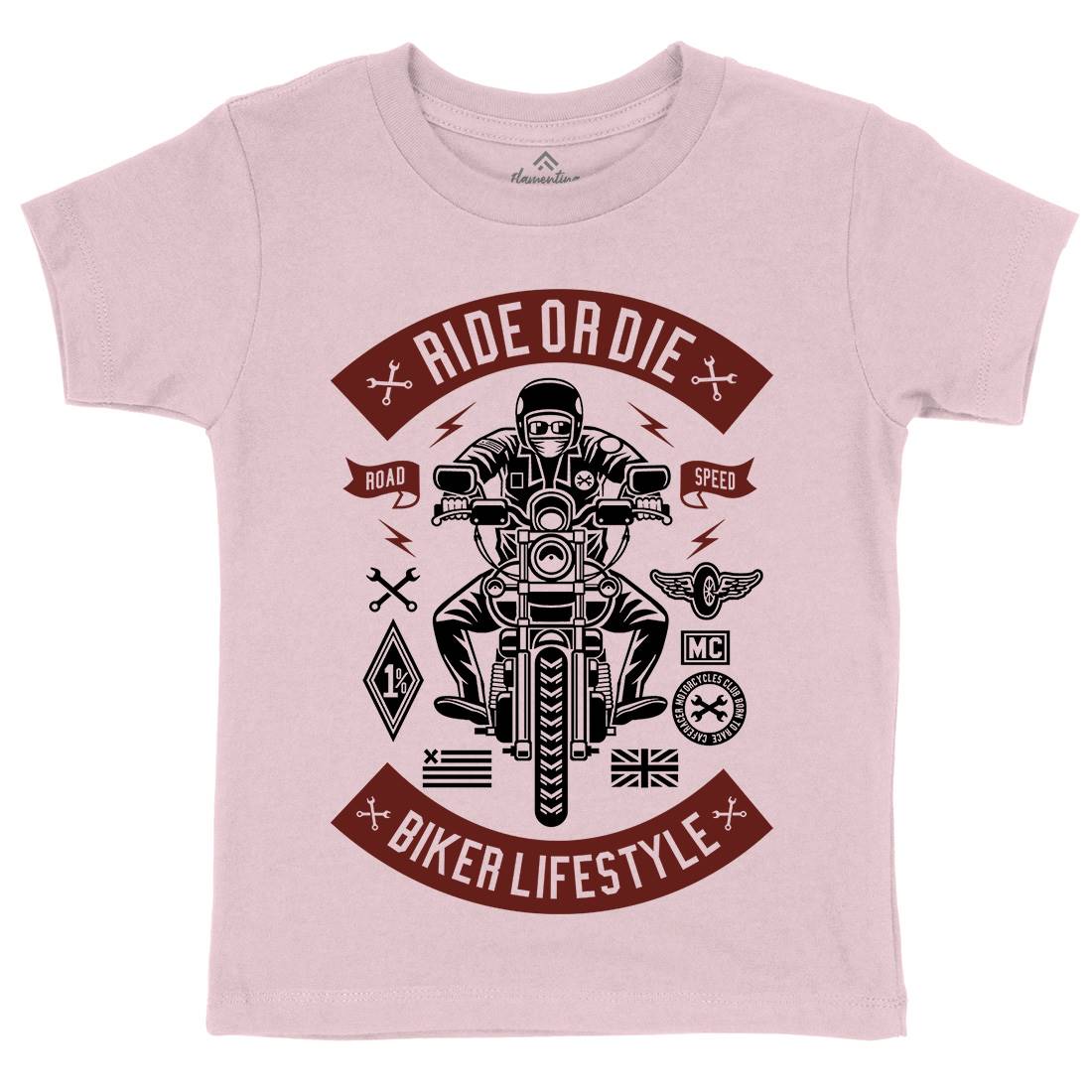 Ride Or Die Kids Organic Crew Neck T-Shirt Motorcycles A269