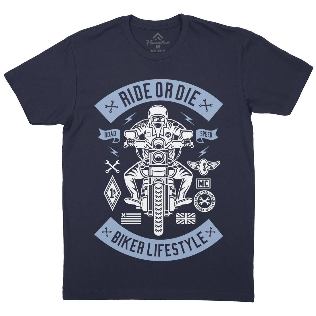 Ride Or Die Mens Crew Neck T-Shirt Motorcycles A269