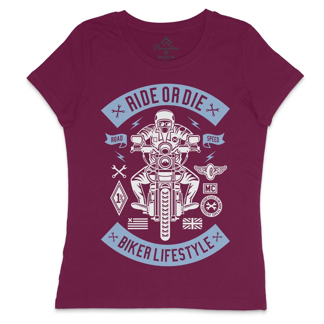 Ride Or Die Womens Crew Neck T-Shirt Motorcycles A269