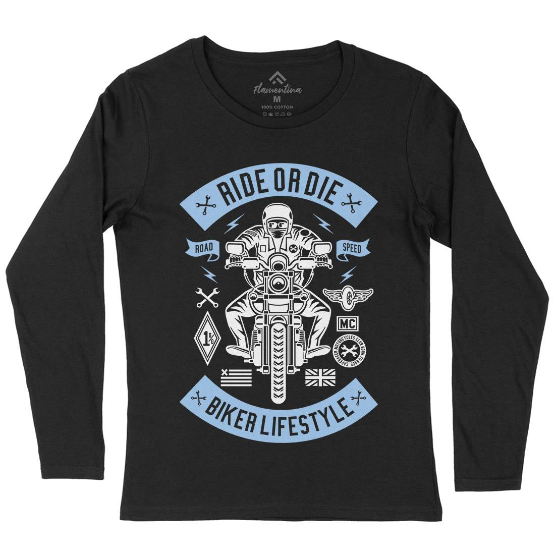 Ride Or Die Womens Long Sleeve T-Shirt Motorcycles A269
